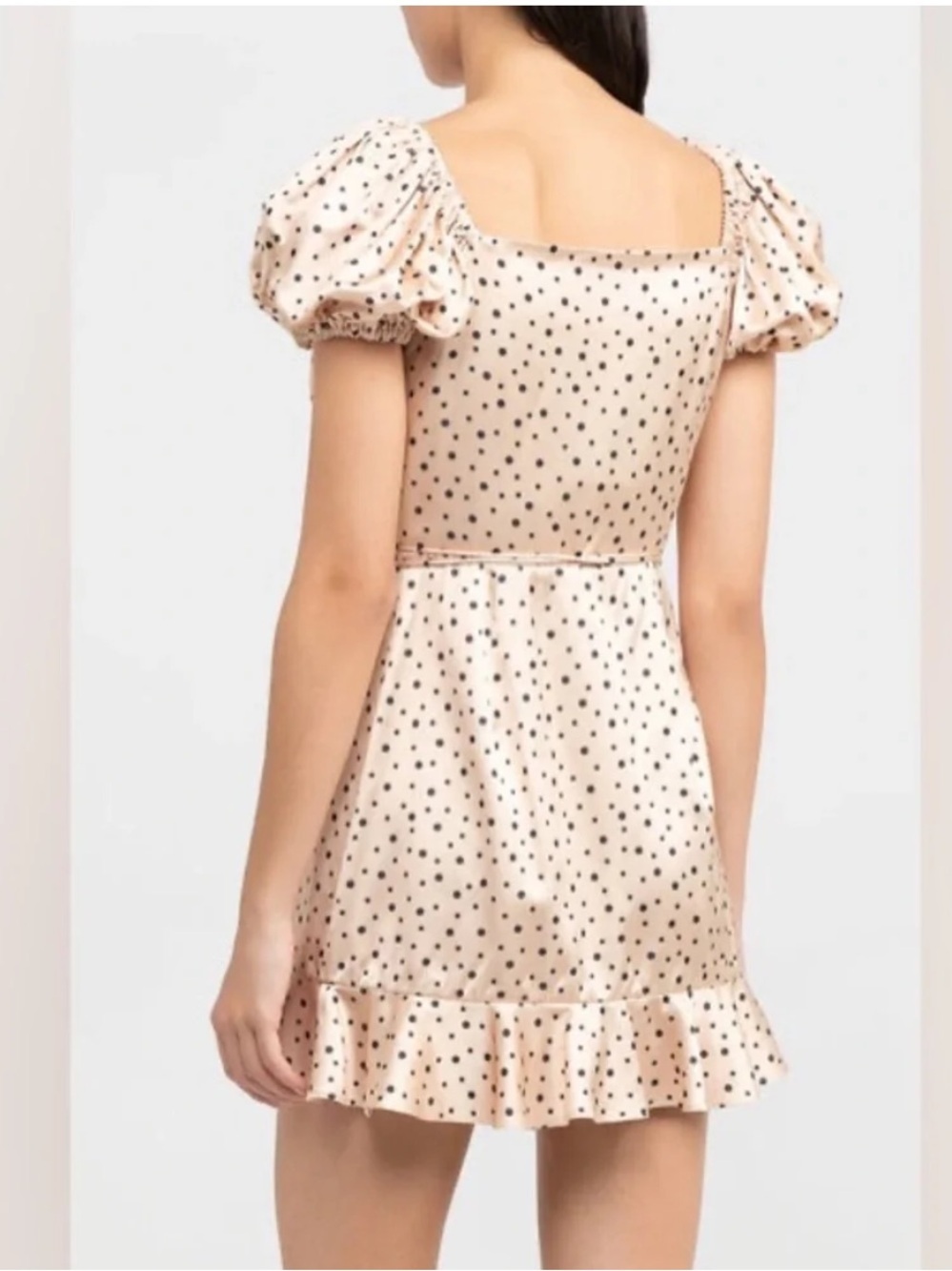 Significant other Nyssa size 8 Polka Dot Puff-Sleeve Wrap Mini Dress - Picture 4 of 6